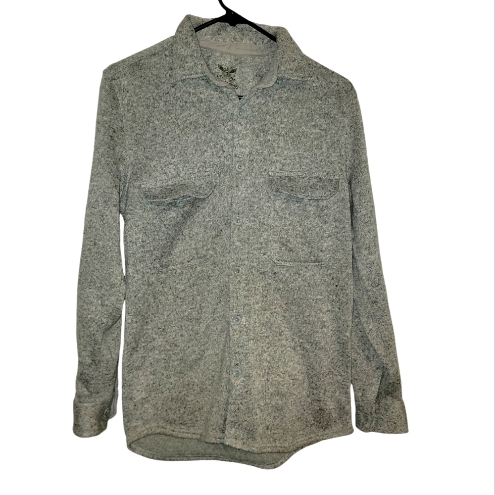 5/$25 Faded Glory size small super soft cozy gray button down shirt jacket